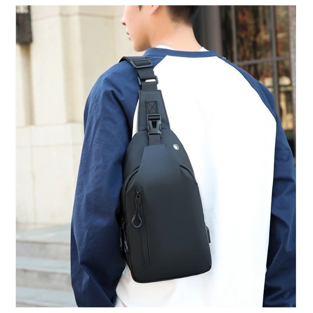 Men Nylon Crossbody Chest Bag 11