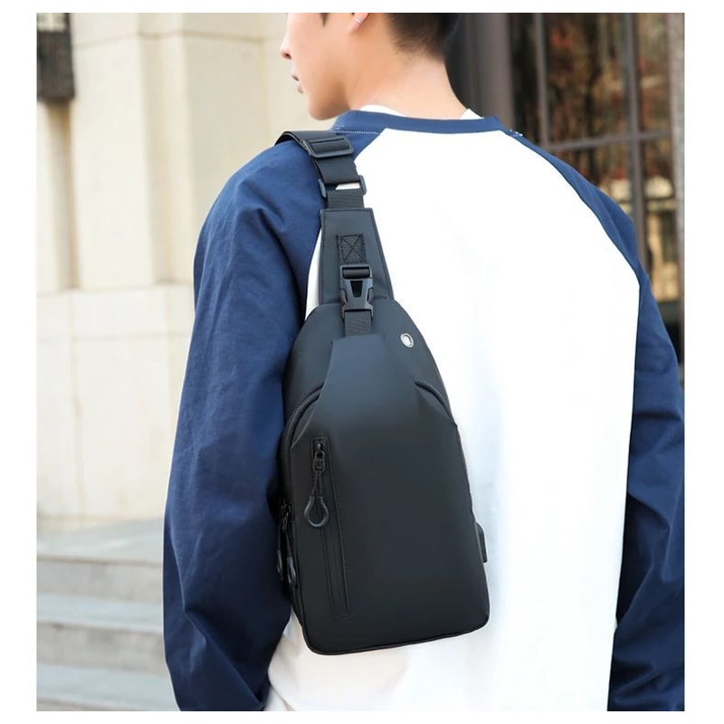 Men Nylon Crossbody Chest Bag 11