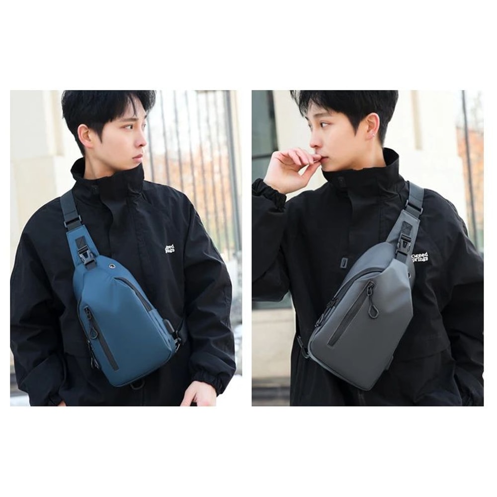 Men Nylon Crossbody Chest Bag 12