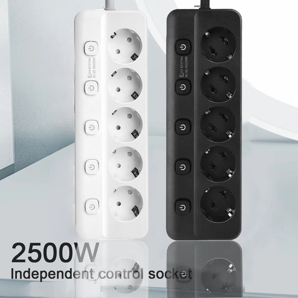 EU Power Strip With Individual Switches 1