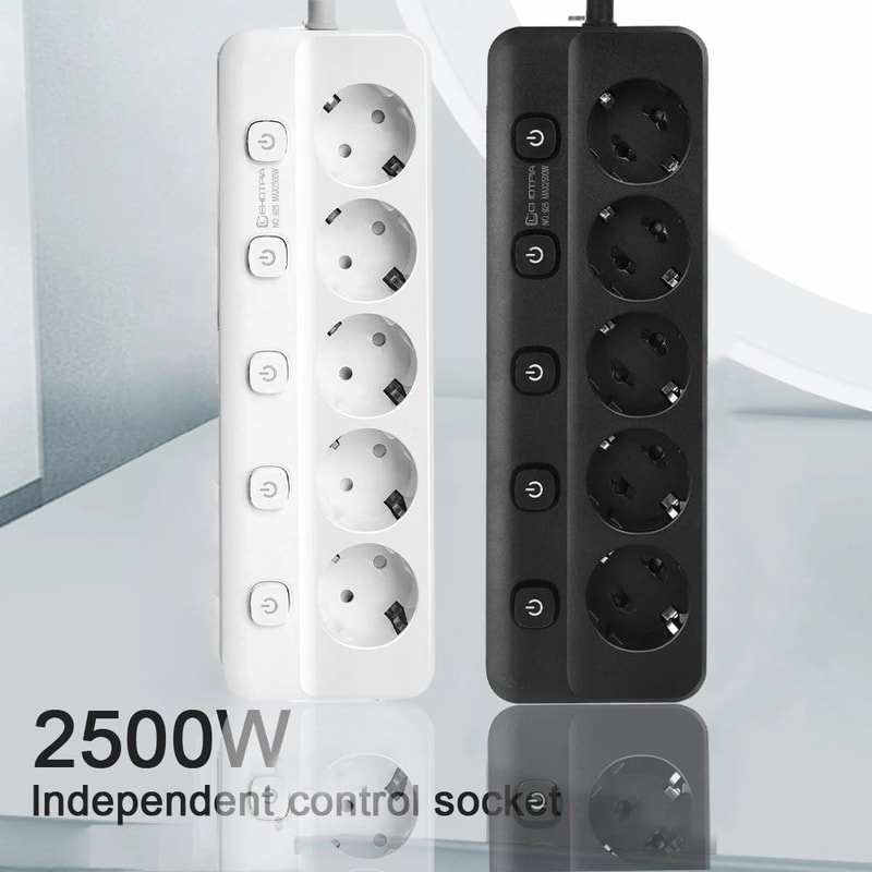 EU Power Strip With Individual Switches 1