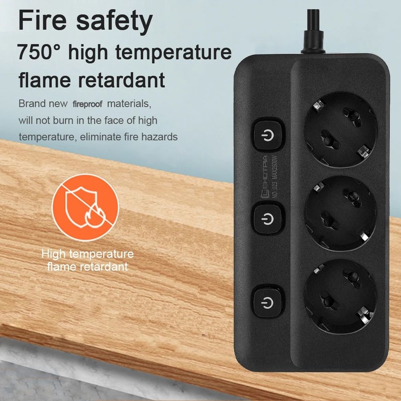 EU Power Strip With Individual Switches 2