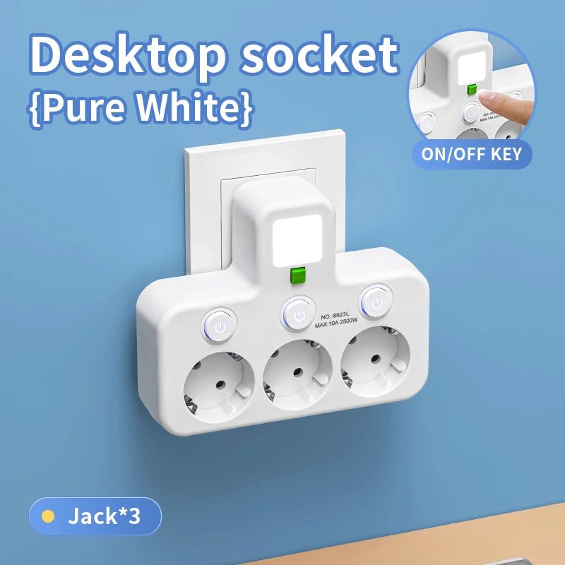 EU Power Strip With USB Charger And Separate Switches 13