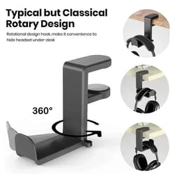 360° rotating clip-on headphone holder