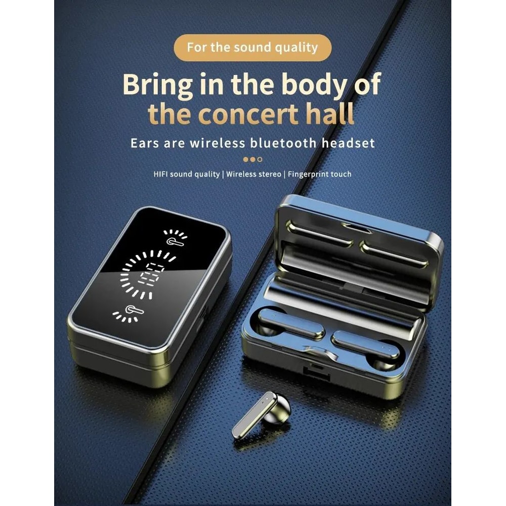 S20 Mirror Display Wireless Earbuds Black 6