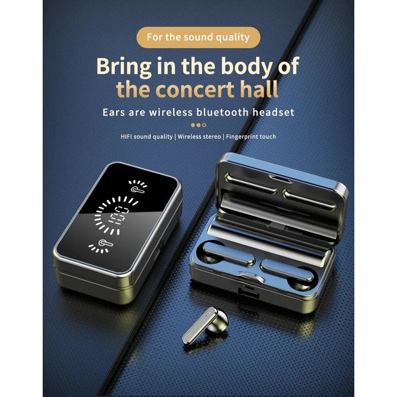 S20 Mirror Display Wireless Earbuds Black 6