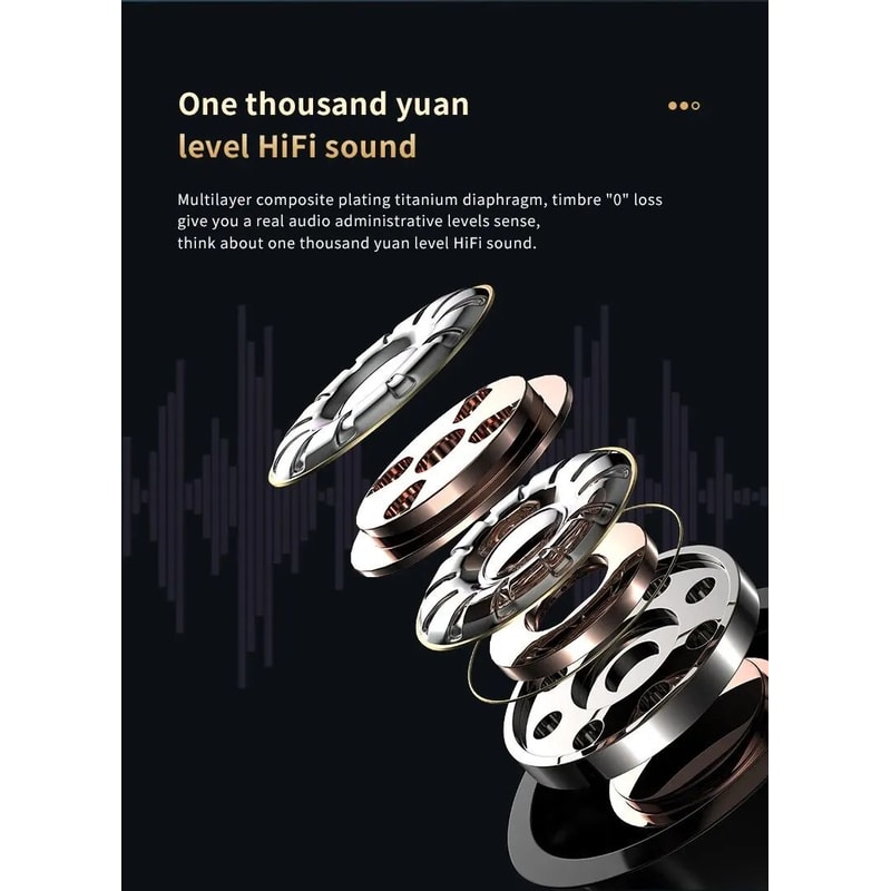 S20 Mirror Display Wireless Earbuds Black 10