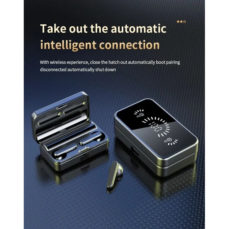 S20 Mirror Display Wireless Earbuds Black 14