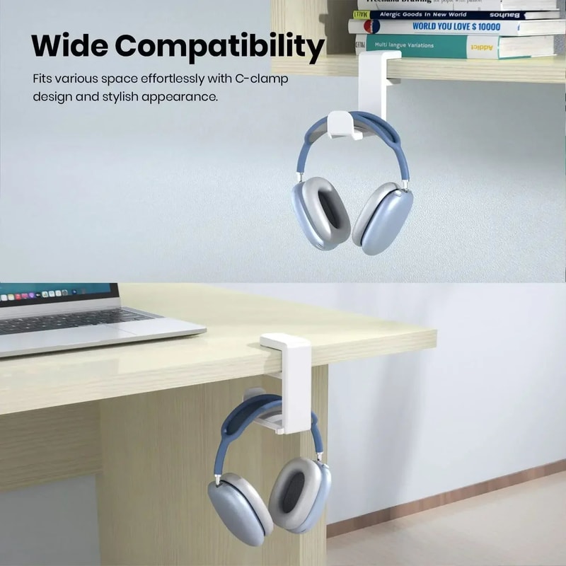Rotating Desk Clip Headphone Holder 1