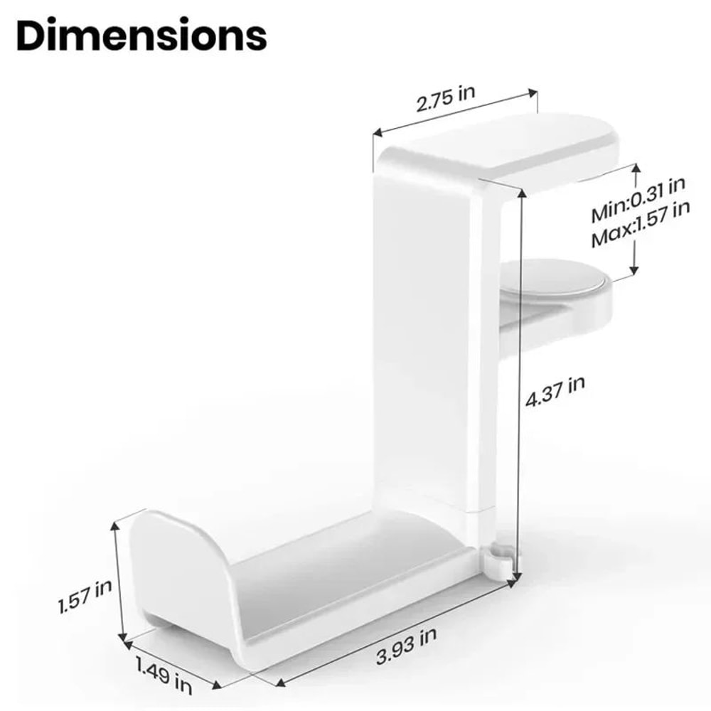 Rotating Desk Clip Headphone Holder 4