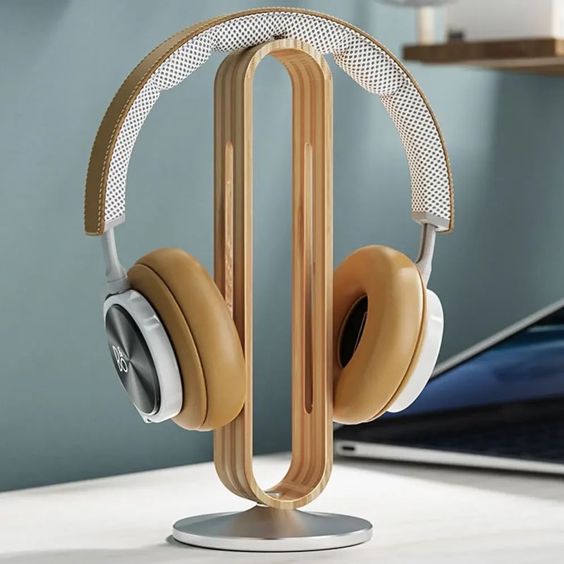 Bamboo Aluminum Headphone Stand 0
