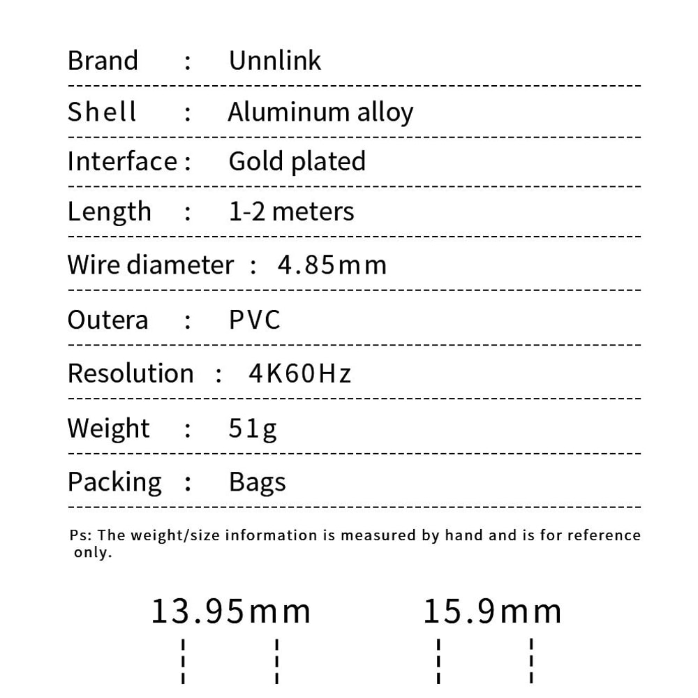 Unnlink DisplayPort To HDMI 4K Cable 21