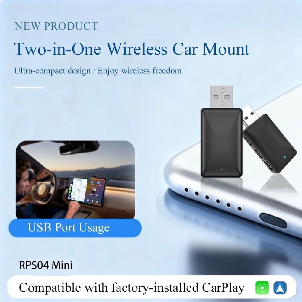 2 In 1 Wireless CarPlay Android Auto Adapter 4