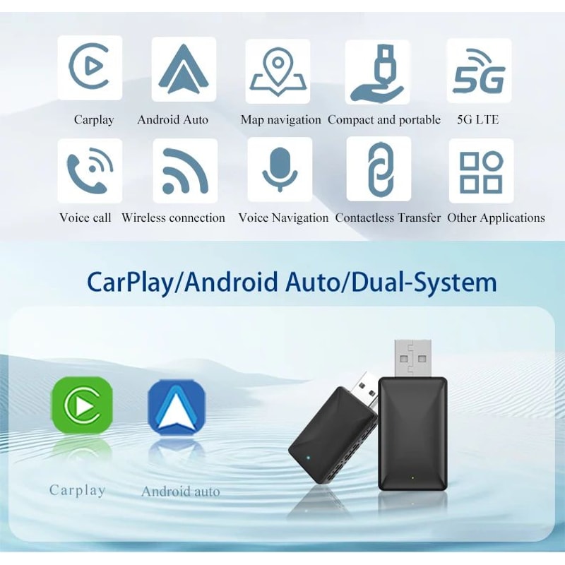 2 In 1 Wireless CarPlay Android Auto Adapter 6