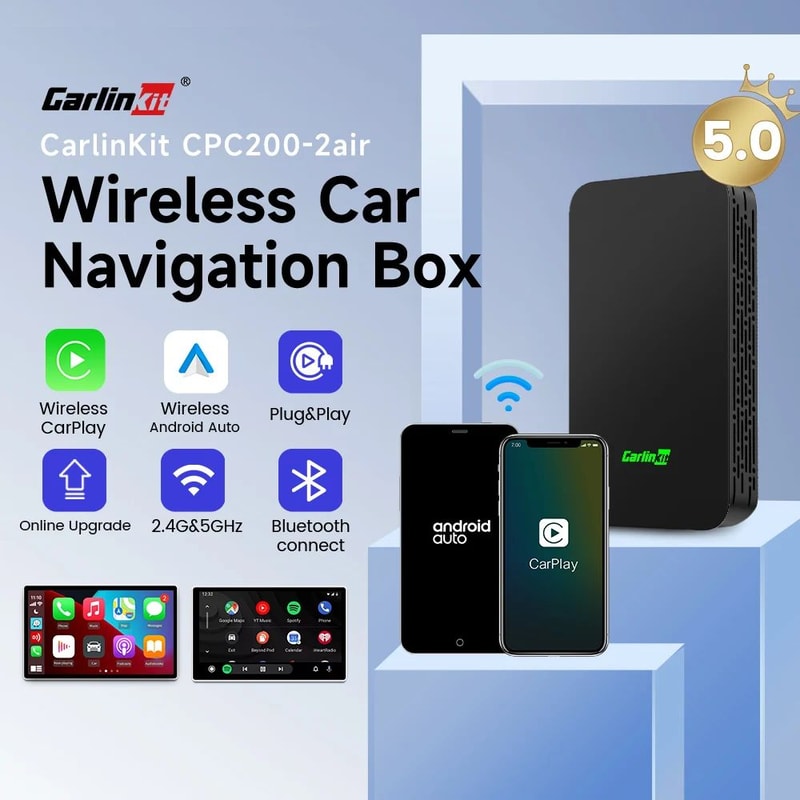 CarlinKit 50 Wireless CarPlay Android Auto Adapter 0