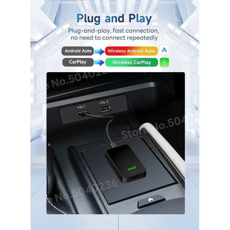 CarlinKit 50 Wireless CarPlay Android Auto Adapter 7