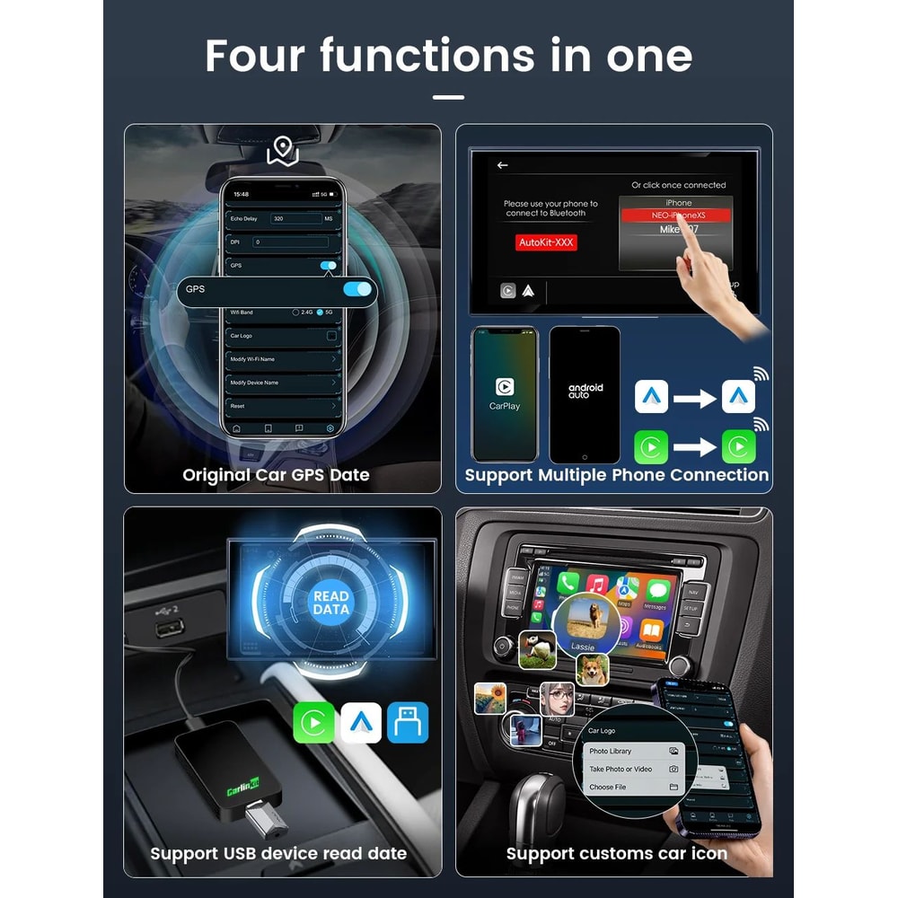 CarlinKit 50 Wireless CarPlay Android Auto Adapter 11