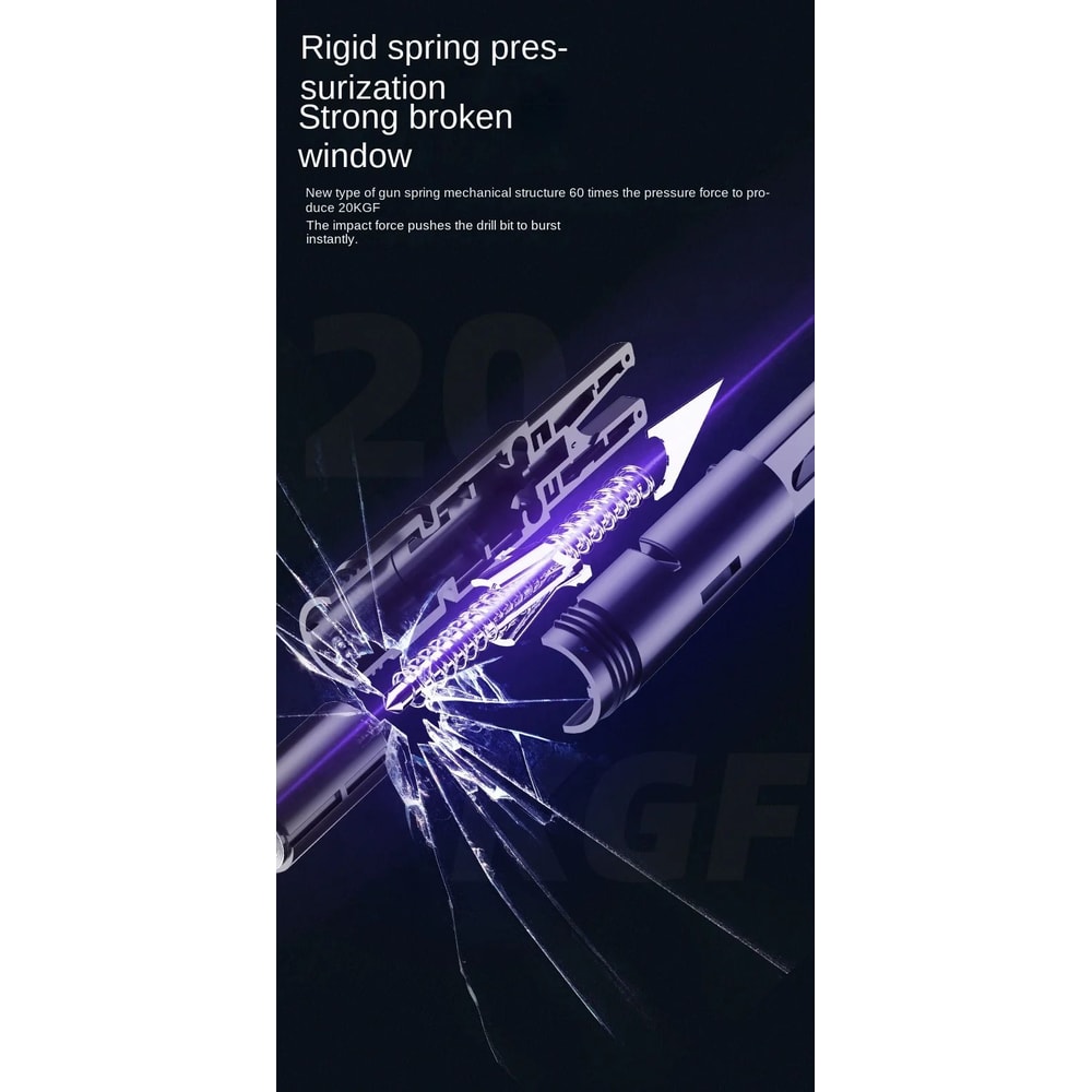 2 In 1 Car Safety Hammer Rescue Tool 9