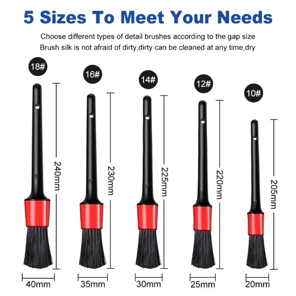 5 Piece Car Detailing Brush Set 5