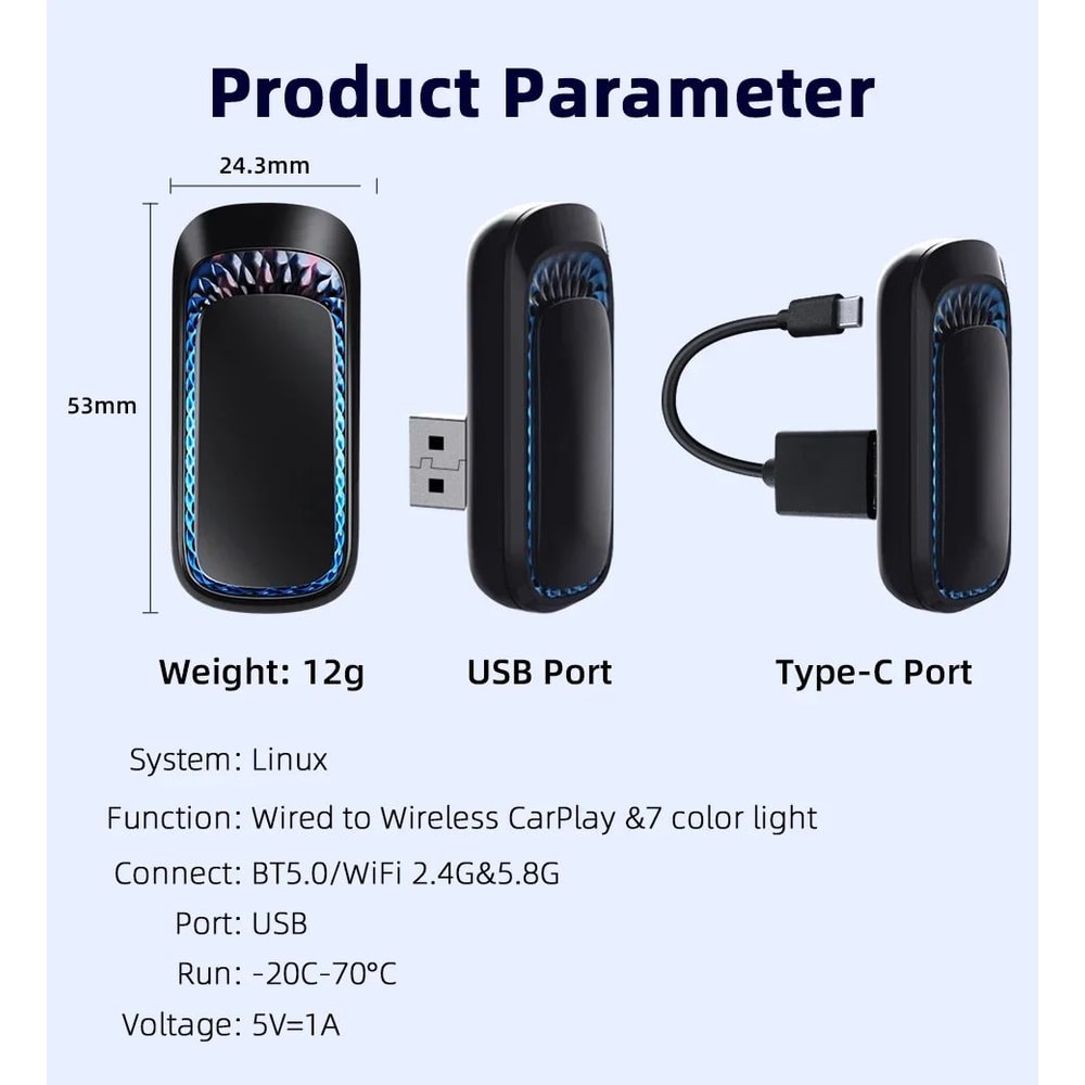 RGB Wireless CarPlay Android Auto Smart Box 9