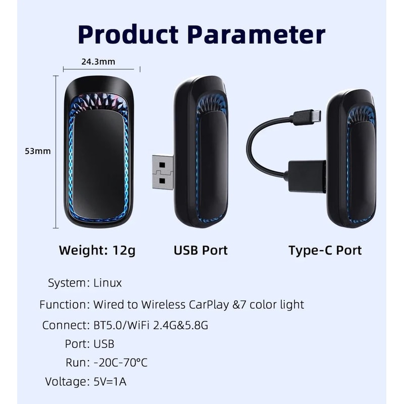 RGB Wireless CarPlay Android Auto Smart Box 9