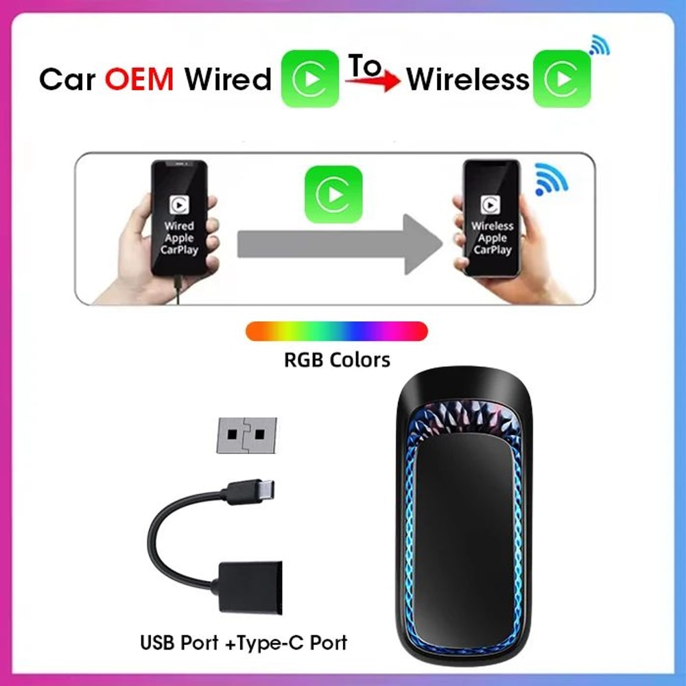 RGB Wireless CarPlay Android Auto Smart Box 13