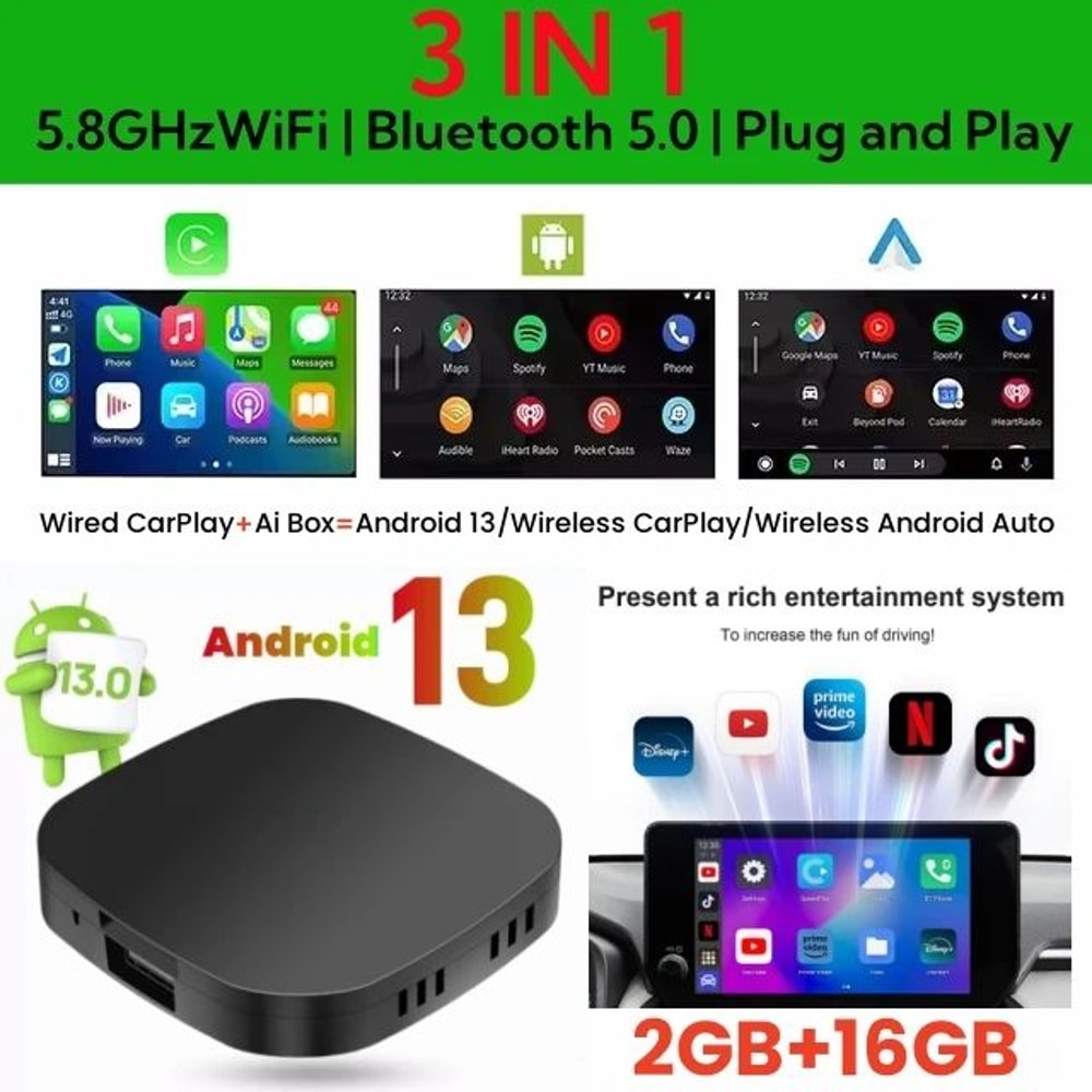 Android 13 Wireless CarPlay AI Smart Box 13