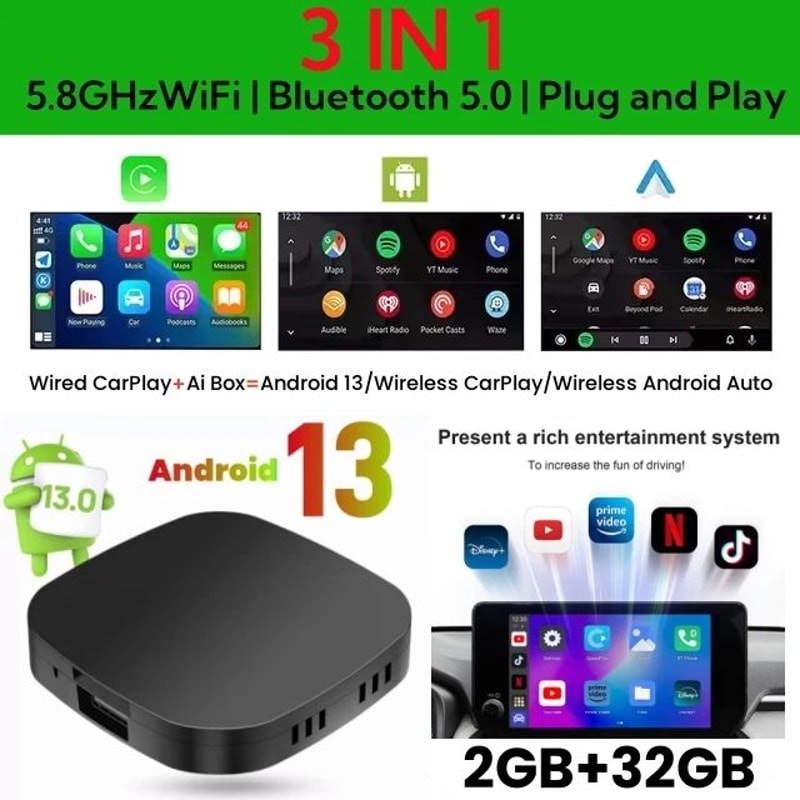 Android 13 Wireless CarPlay AI Smart Box 14