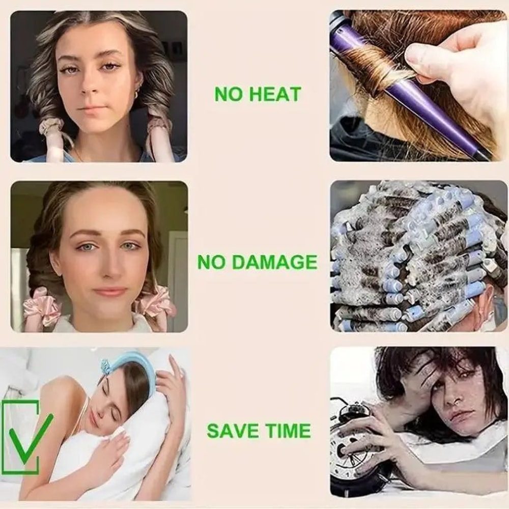 Heatless Curling Headband Hair Curler 10