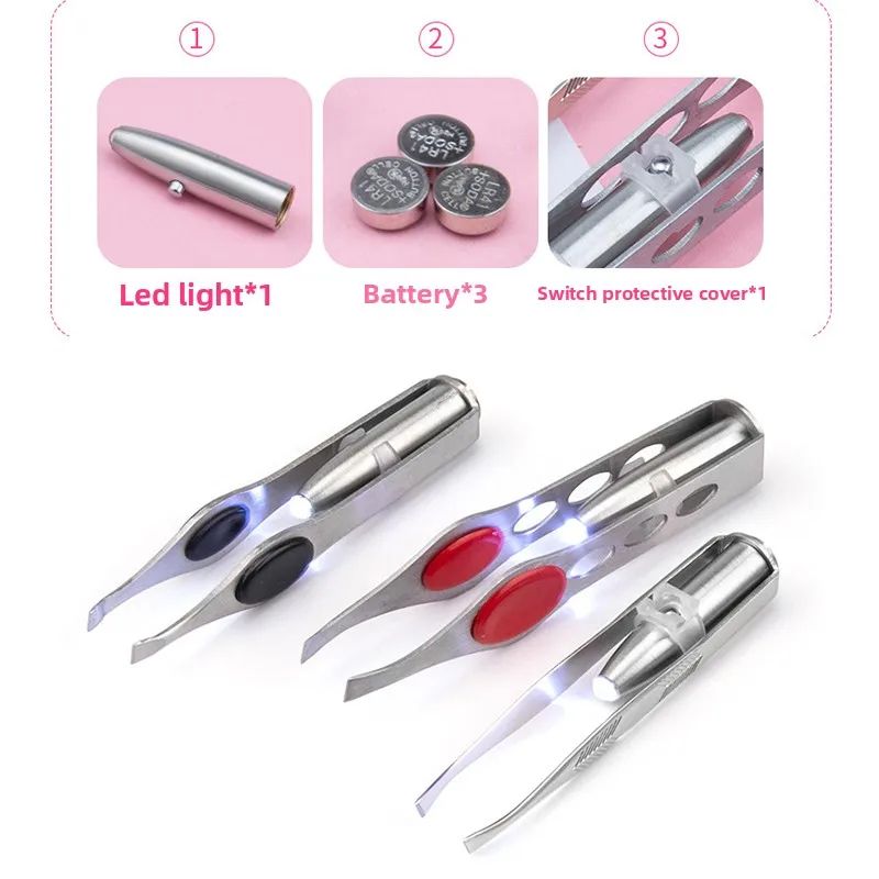 LED Light Precision Eyebrow Tweezers 4