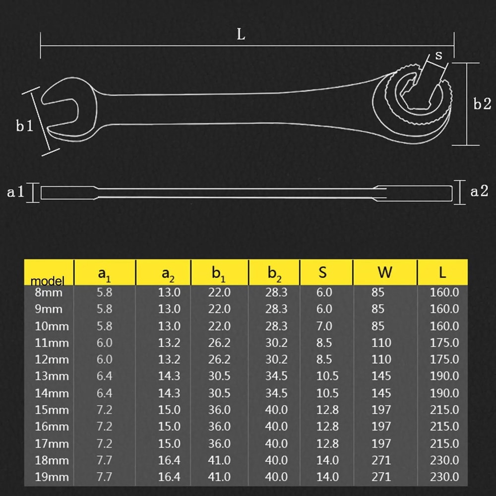 Ratcheting Combination Wrench Tool 14