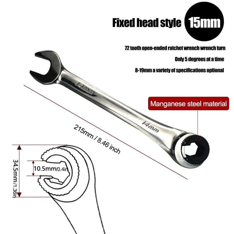 Ratcheting Combination Wrench Tool 25