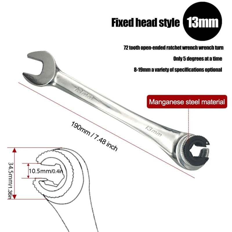 Ratcheting Combination Wrench Tool 22