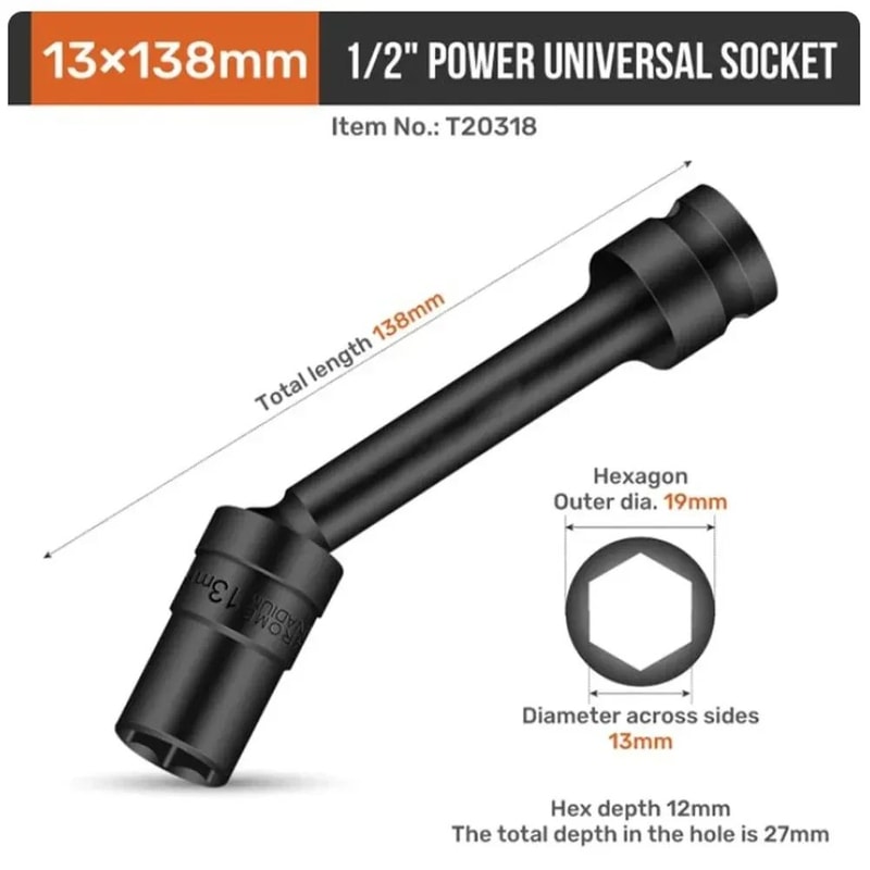 Impact Swivel Hex Socket Adapter 9