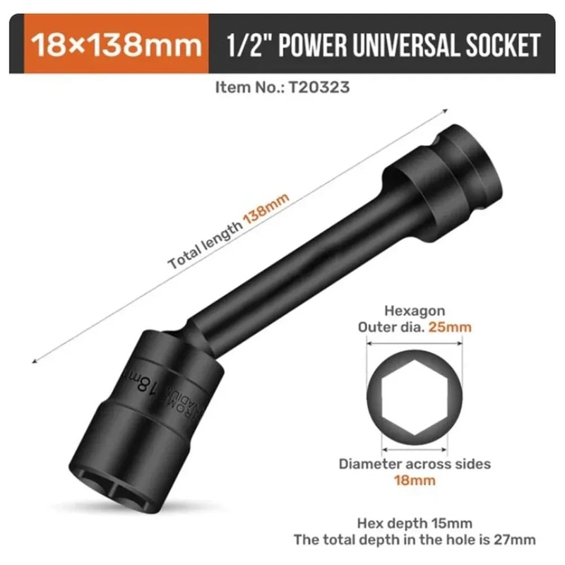 Impact Swivel Hex Socket Adapter 7