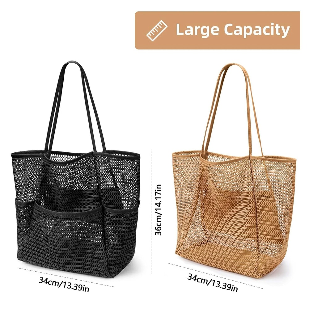 Large Mesh Beach Tote Shoulder Bag 1