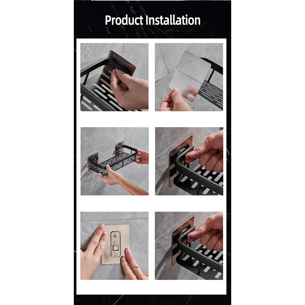 No Drill Wall Mounted Bathroom Corner Shelf 9