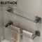 No Drill Double Bar Bathroom Towel Rack 0