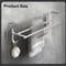 No Drill Aluminum Double Bar Towel Rack 5