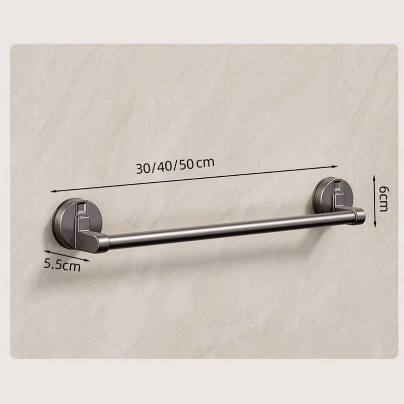 Suction Cup Double Bar Bathroom Towel Rack 8