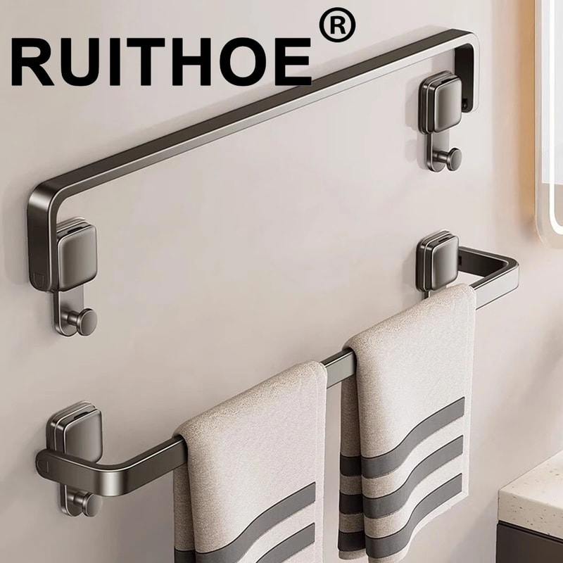 Suction Cup Folding Bathroom Towel Rack 0