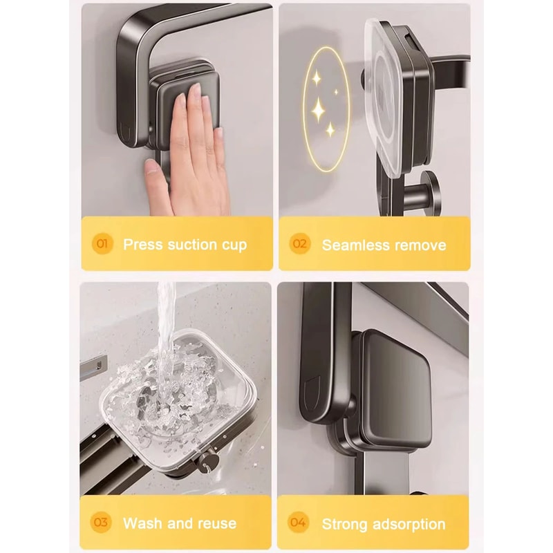 Suction Cup Folding Bathroom Towel Rack 7