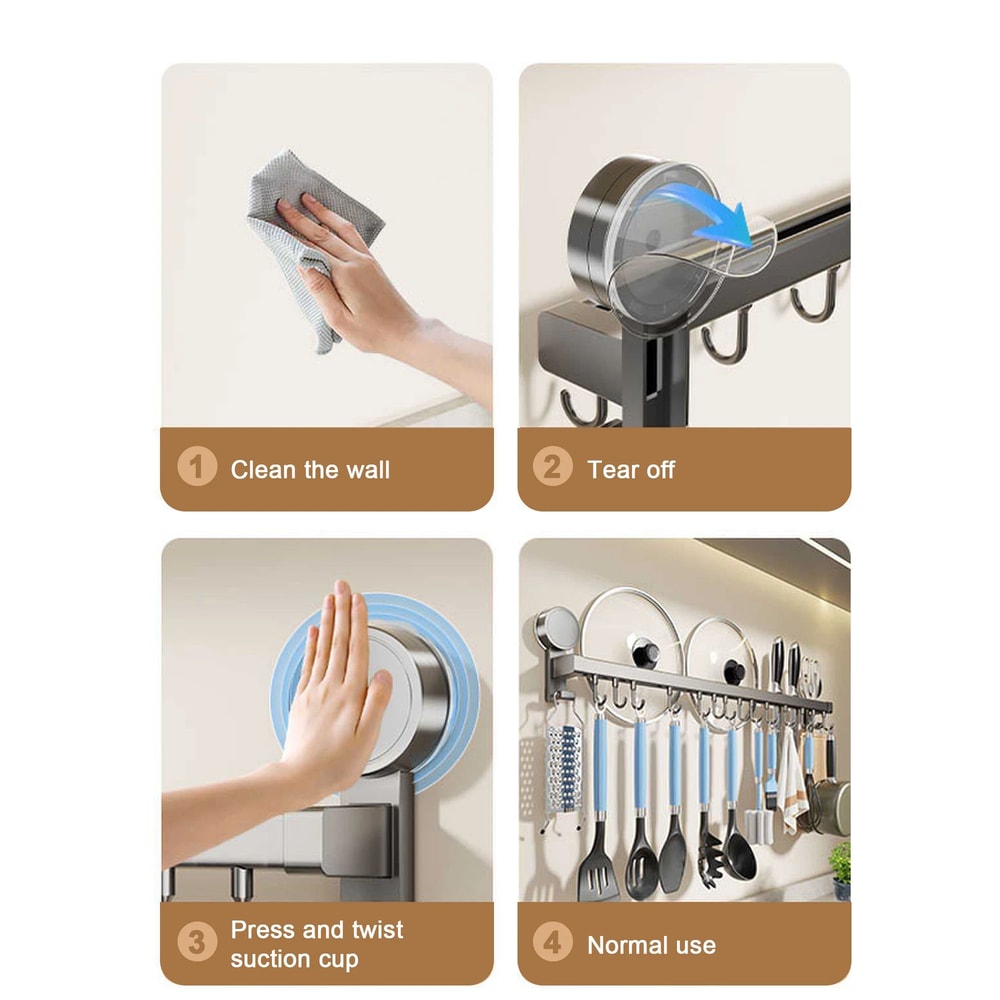 Wall Mounted Kitchen Hook Storage Rack 2