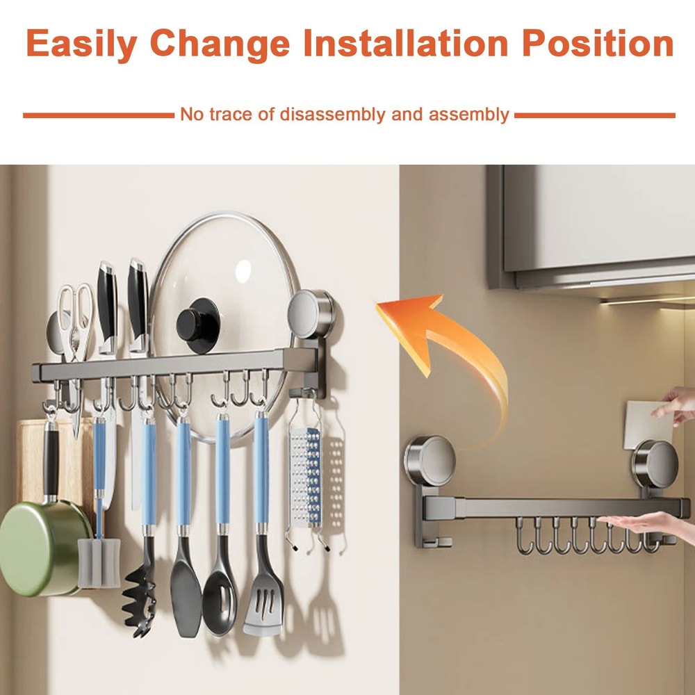 Wall Mounted Kitchen Hook Storage Rack 4