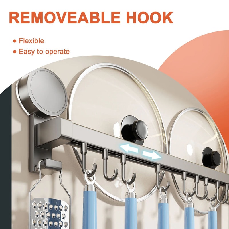 Wall Mounted Kitchen Hook Storage Rack 5