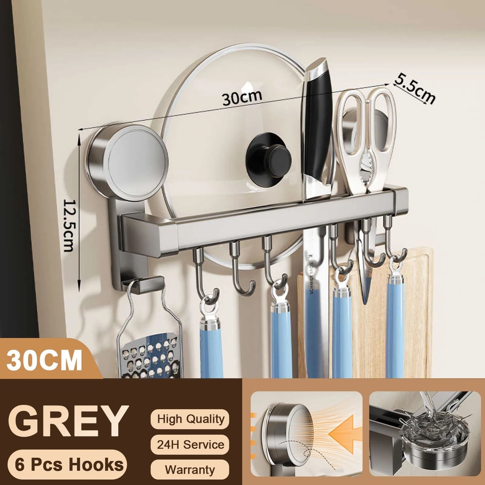 Wall Mounted Kitchen Hook Storage Rack 6