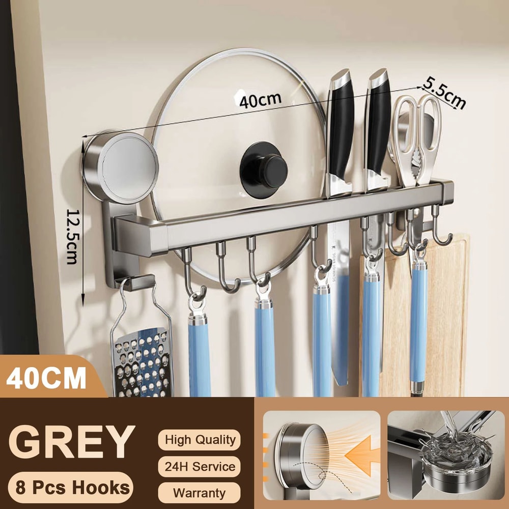 Wall Mounted Kitchen Hook Storage Rack 7