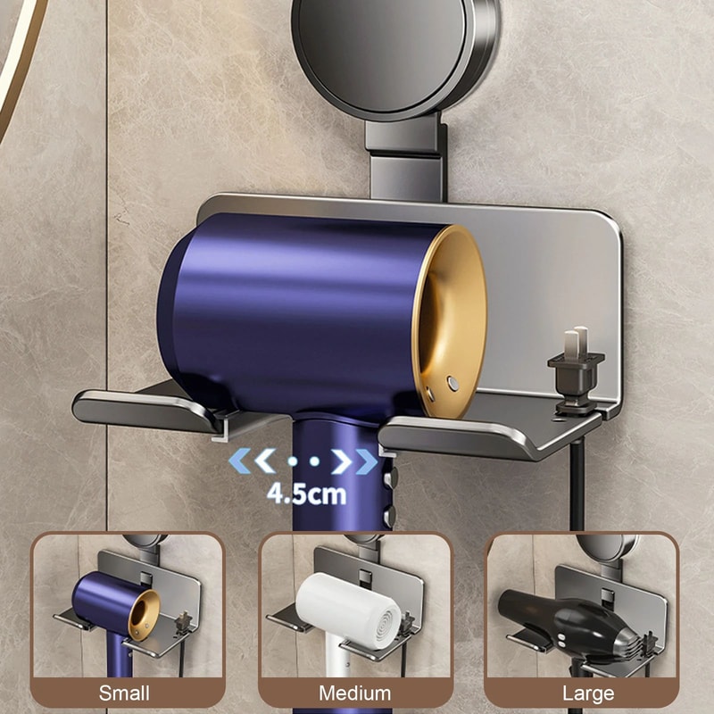 Wall Mounted Hair Dryer Holder Organizer 6