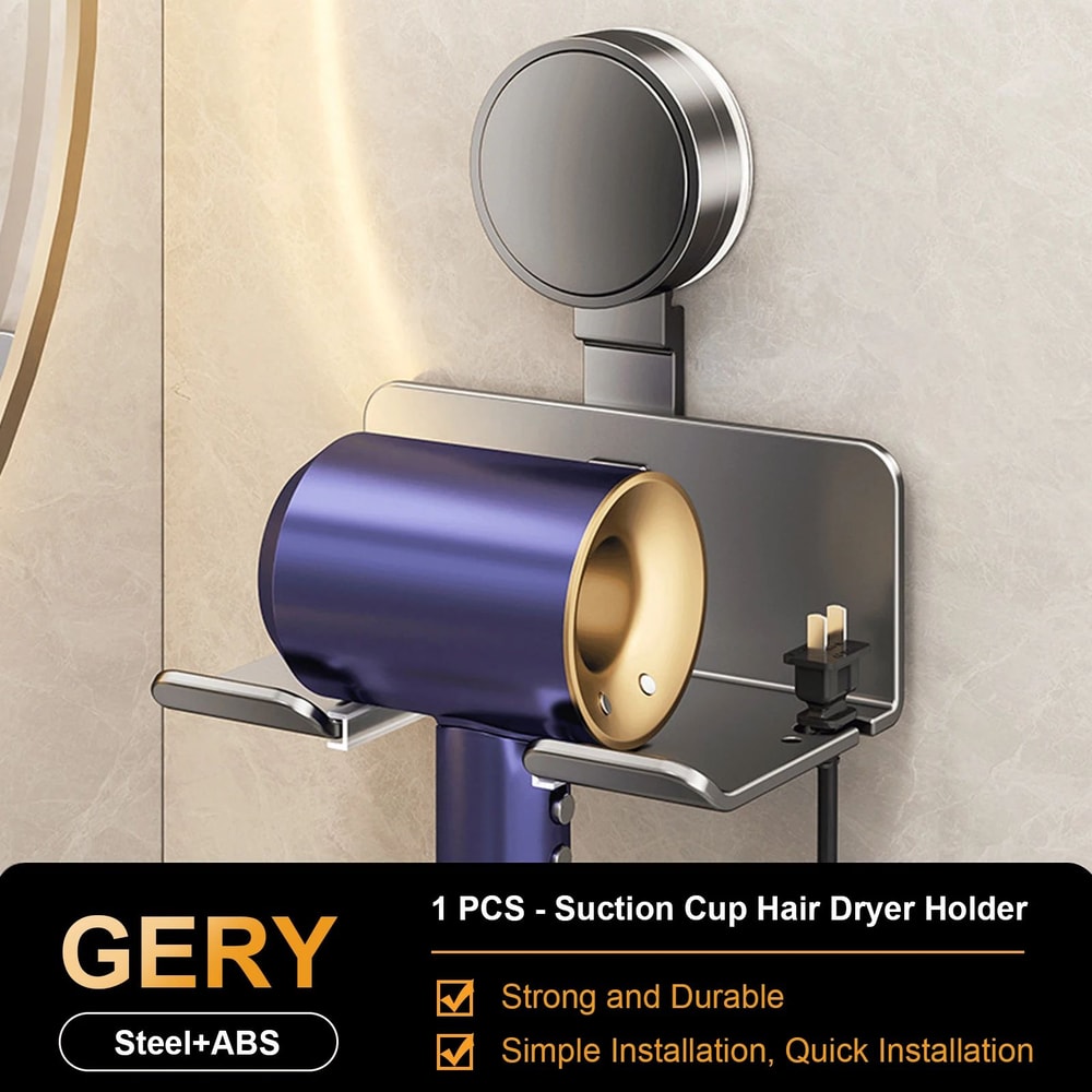 Wall Mounted Hair Dryer Holder Organizer 11