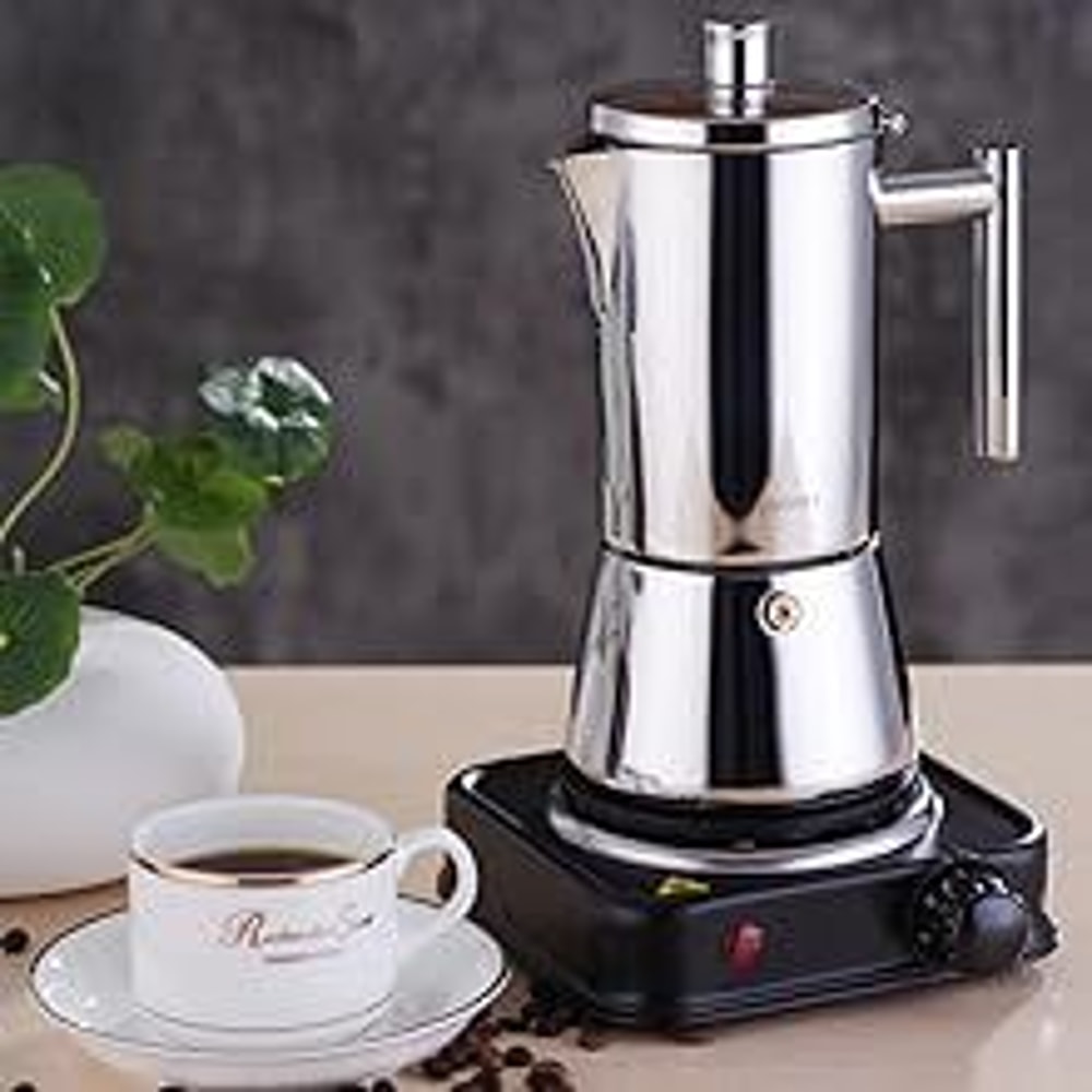 Stainless Steel Stovetop Espresso Moka Pot 6